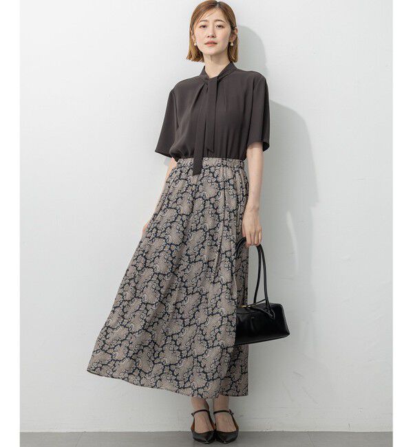23区「【UVカット/接触冷感/吸水速乾】ストレッチジョーゼット ボウタイ カットソー」|Tシャツ・カットソー|