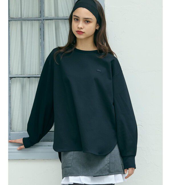 LACOSTE「【オンライン限定】LACOSTE バルーンスリーブ サイドスリット オーバーサイズTシャツ」|Tシャツ・カットソー|