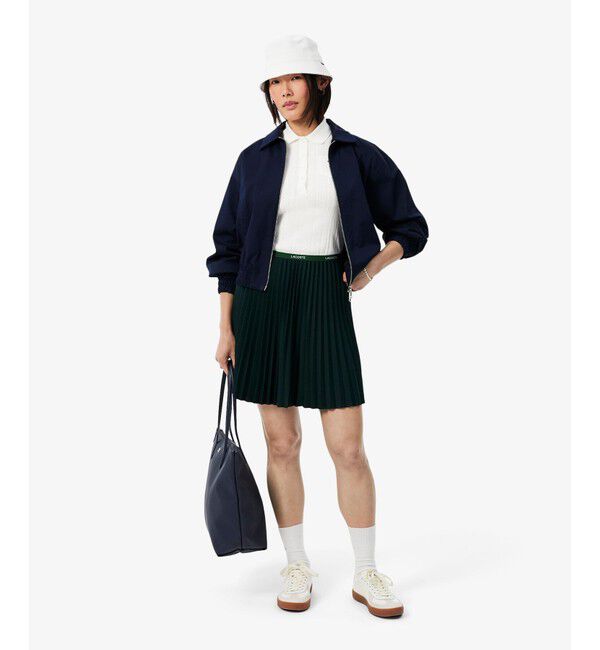 LACOSTE「透かし編みブランドネームロゴニットポロシャツ」|ポロシャツ|