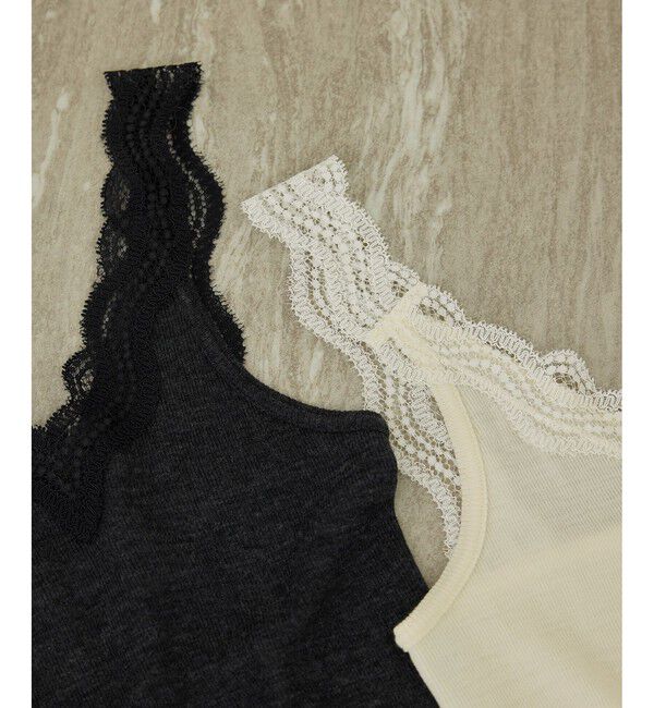 SALON adam et rope'「Hug Wool レースタンクトップ / イージーケア」|タンクトップ|