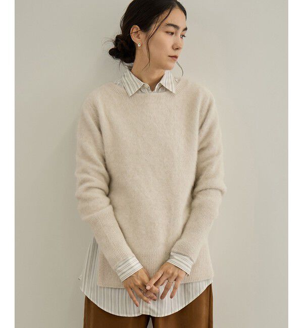 SALON adam et rope'「フォックスカシミアボートネックプルオーバー」|ニット・セーター|ベージュ系(28)