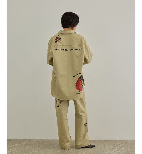 SALON adam et rope'「【Camille de Cussac by SALON】アートプリントトラウザーズパンツ / セットアップ対応」|チノ|