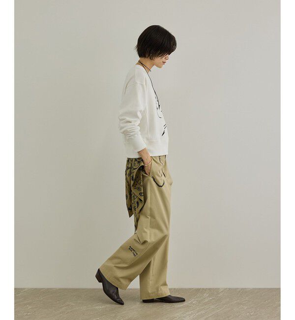 SALON adam et rope'「【Camille de Cussac by SALON】アートプリントトラウザーズパンツ / セットアップ対応」|チノ|