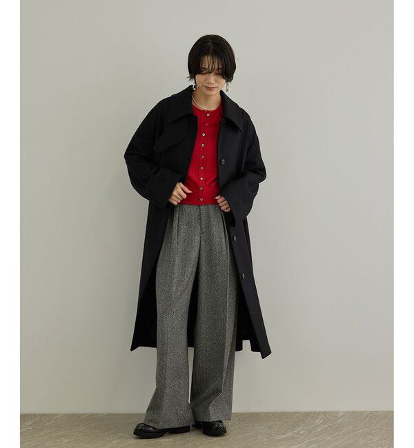 SALON adam et rope'「ウールメルトンステンカラーロングコート」|ステンカラーコート|