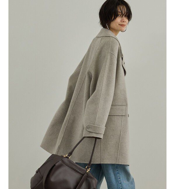 SALON adam et rope'「シャルムリバーショートPコート」|ピーコート|