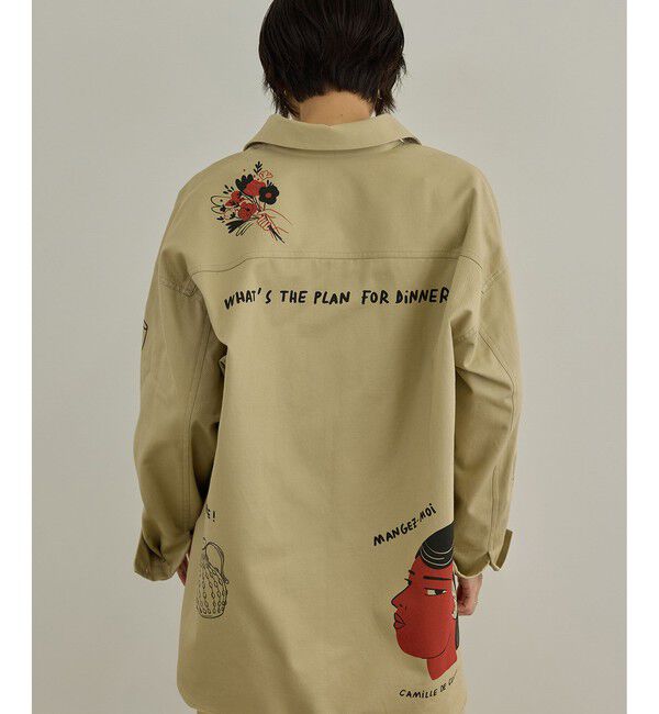SALON adam et rope'「【Camille de Cussac by SALON】アートプリントオーバーシャツ / セットアップ対応」|シャツ・ブラウス|