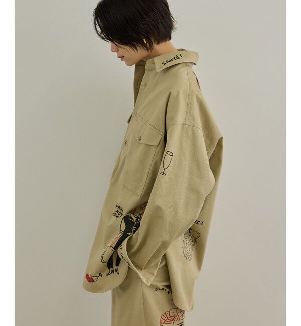 SALON adam et rope'「【Camille de Cussac by SALON】アートプリントオーバーシャツ / セットアップ対応」|シャツ・ブラウス|