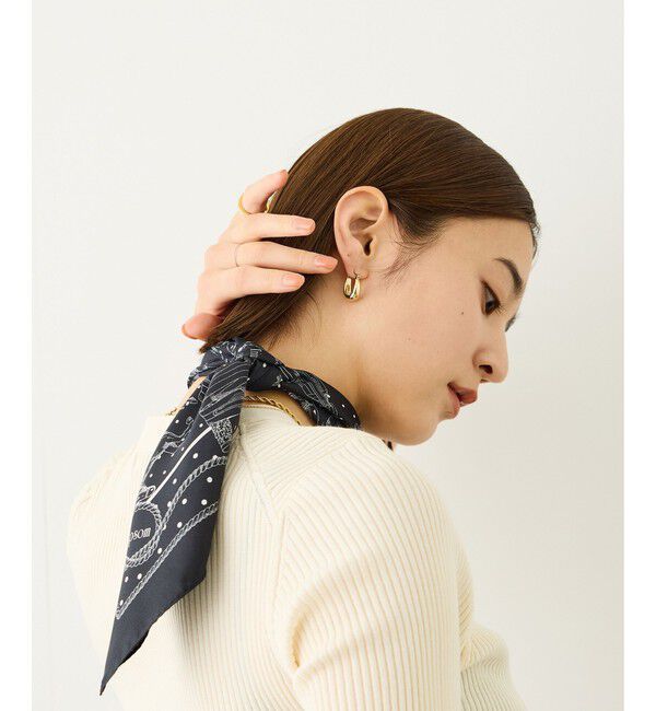 ROPE「ROPE' リバイバルシルクスカーフ/Sサイズ・26AW」|バンダナ・スカーフ|ブラック(01)