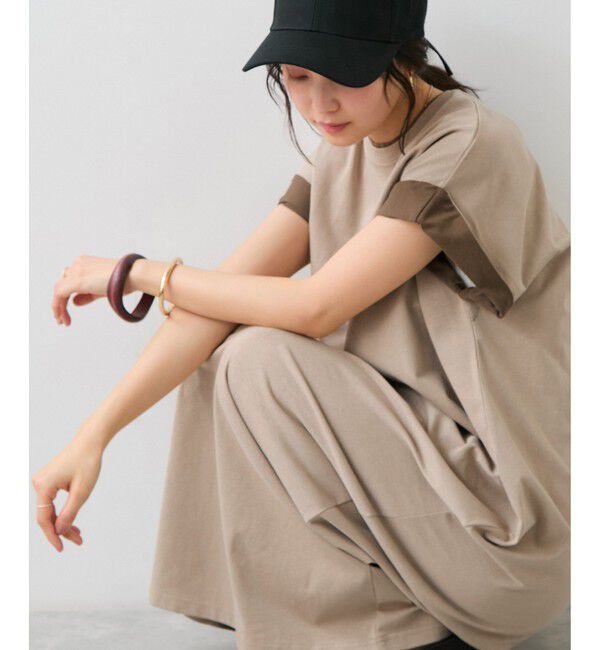 VIS「【WEB限定】天竺袖配色ワンピース」|ワンピース|