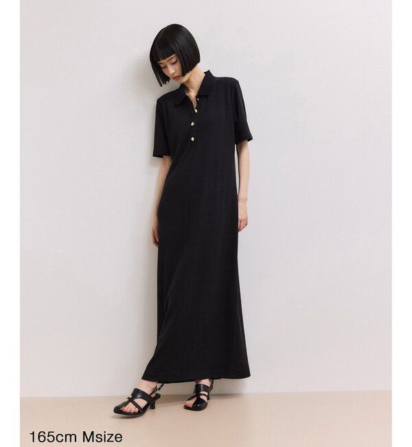 ADAM ET ROPE'「【WEB限定】ハーフスリーブポロシャツワンピース」|ワンピース|