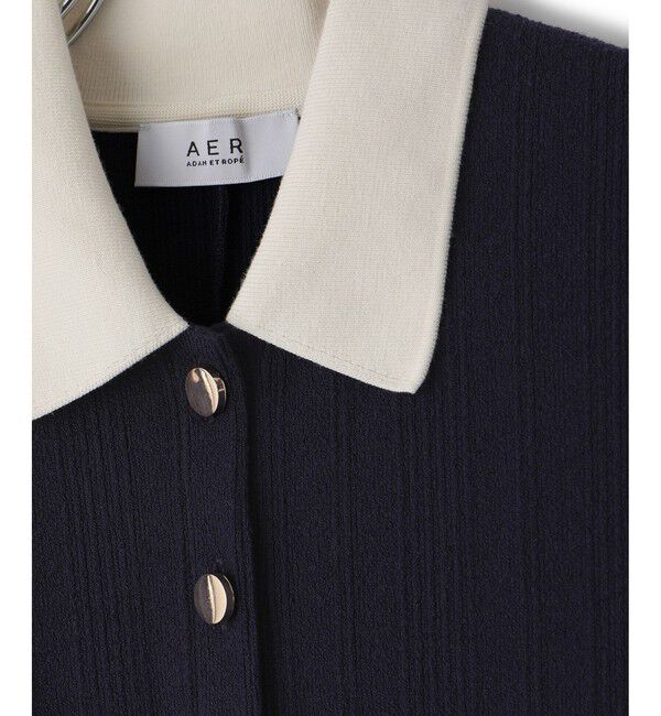 ADAM ET ROPE'「【WEB限定】ハーフスリーブポロシャツワンピース」|ワンピース|