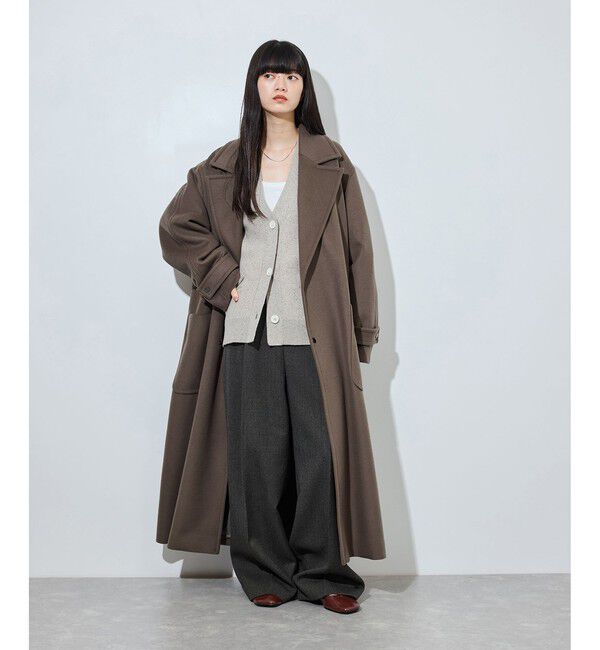 ADAM ET ROPE'「【サステナブル】Super140&rsquo;sシャルムビーバーマキシコート」|チェスターコート|