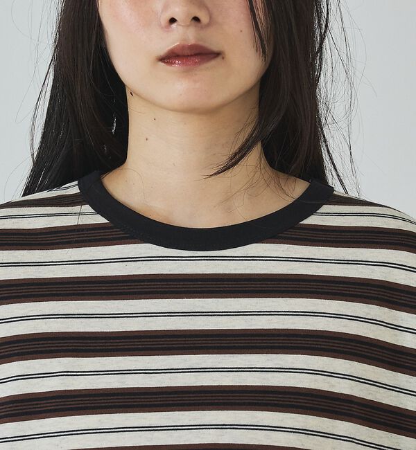 abahouse mavie「マルチボーダーロングTシャツ【予約】」|Tシャツ・カットソー|