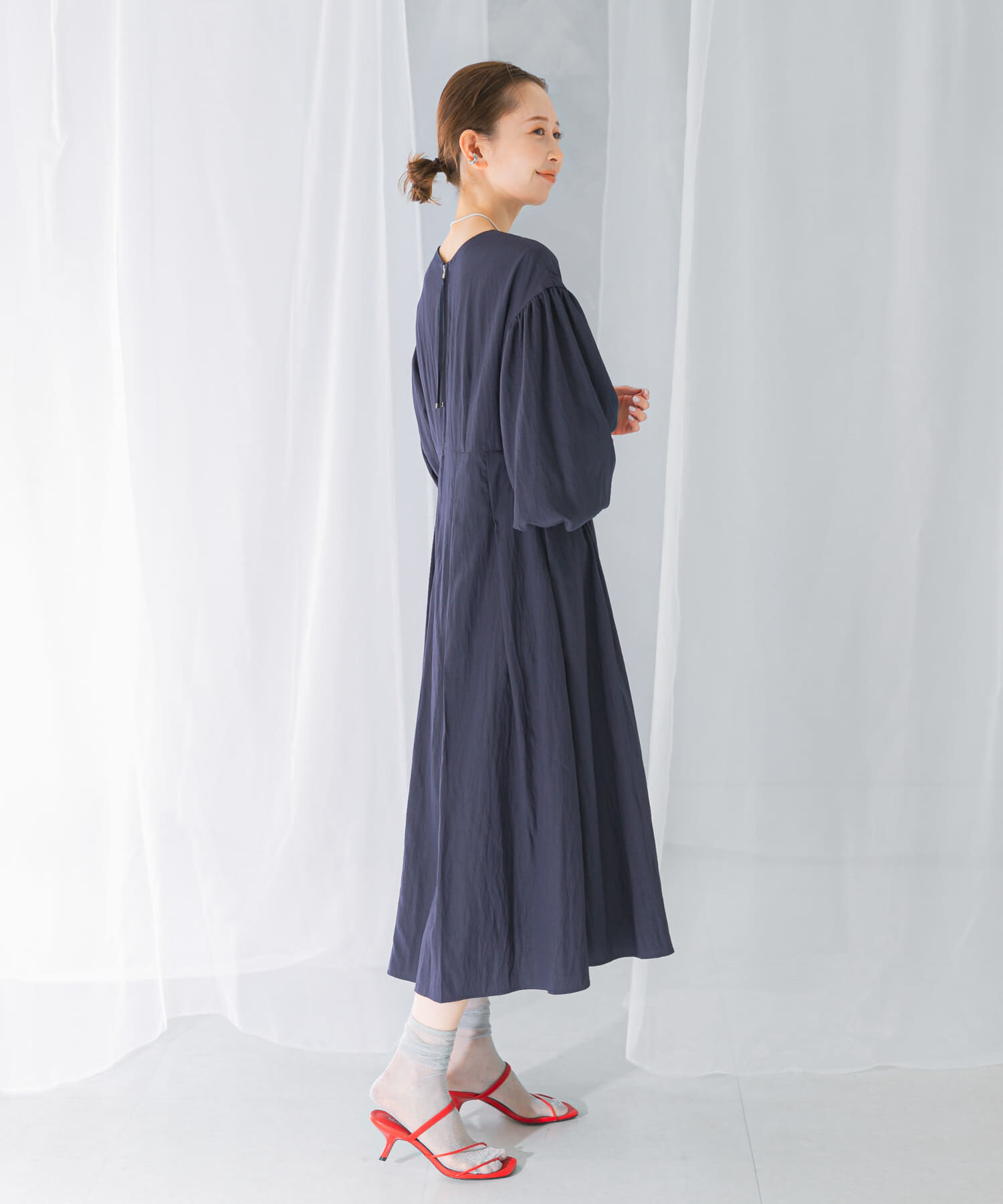 URBAN RESEARCH ROSSO「ボリュームスリーブタックワンピース」|ワンピース|