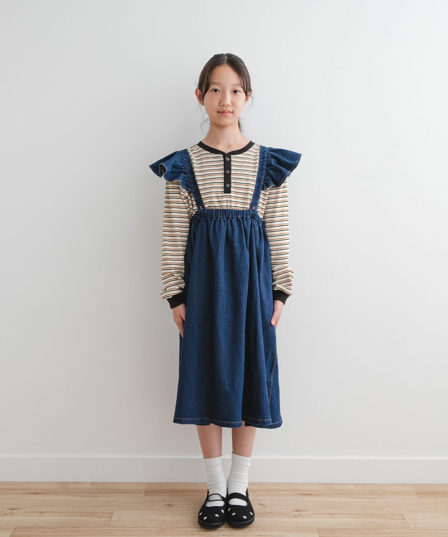 URBAN RESEARCH DOORS「『WEB/一部店舗限定サイズ』2WAYフリルジャンパースカート(KIDS)」|ワンピース|