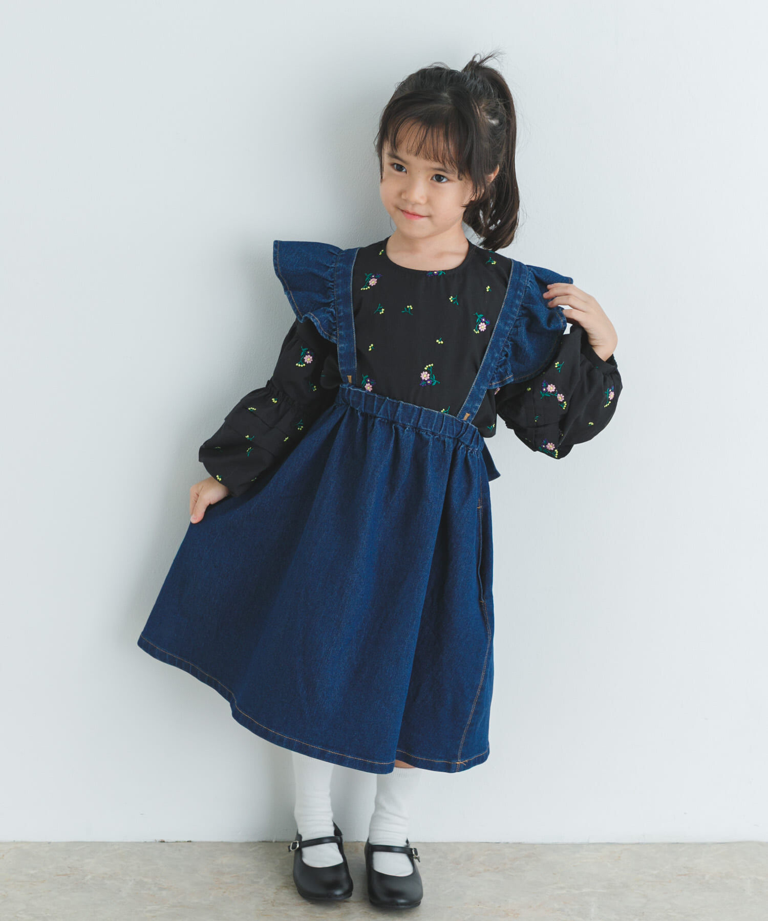 URBAN RESEARCH DOORS「『WEB/一部店舗限定サイズ』2WAYフリルジャンパースカート(KIDS)」|ワンピース|