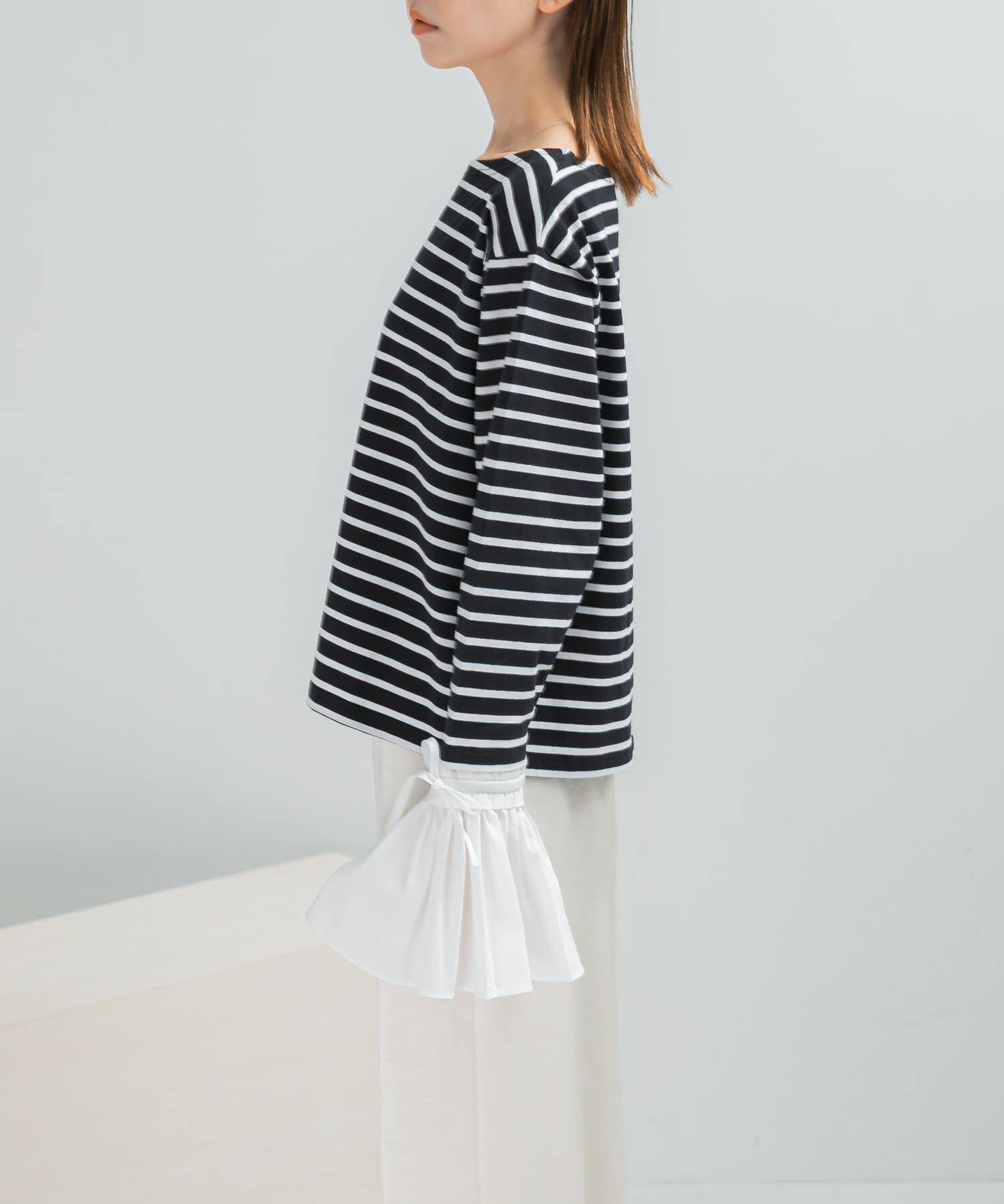 URBAN RESEARCH ROSSO「Mewl　シャツスリーブボーダーTOPS」|Tシャツ・カットソー|
