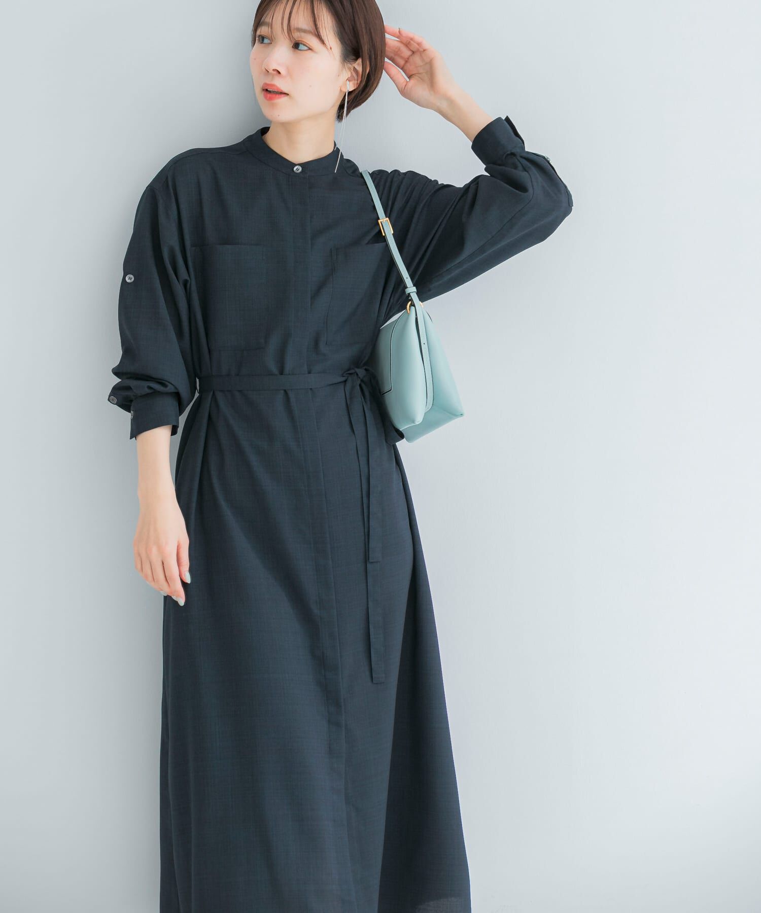 URBAN RESEARCH ROSSO「ウォッシャブルリネンライクシャツワンピース」|ワンピース|