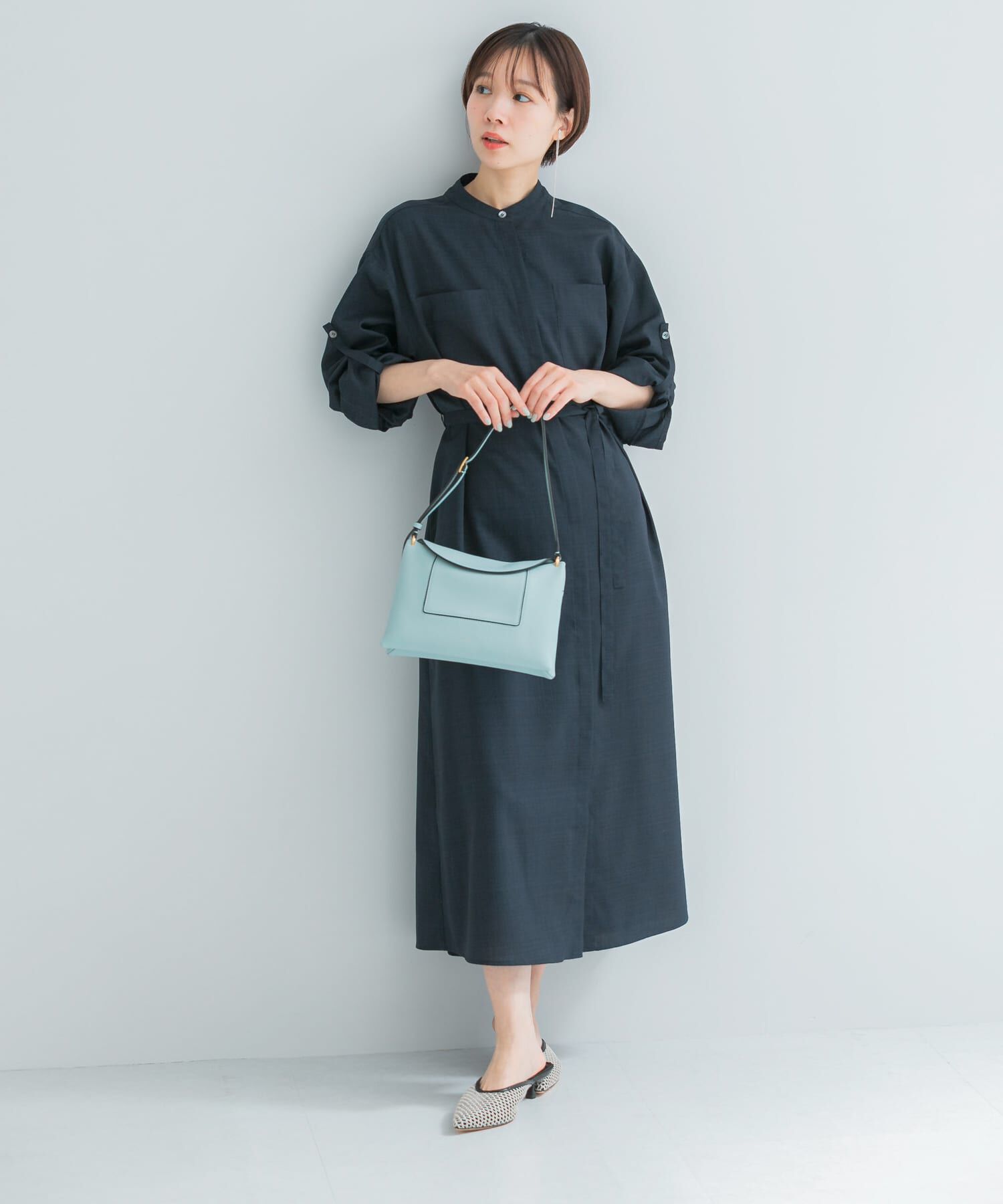 URBAN RESEARCH ROSSO「ウォッシャブルリネンライクシャツワンピース」|ワンピース|