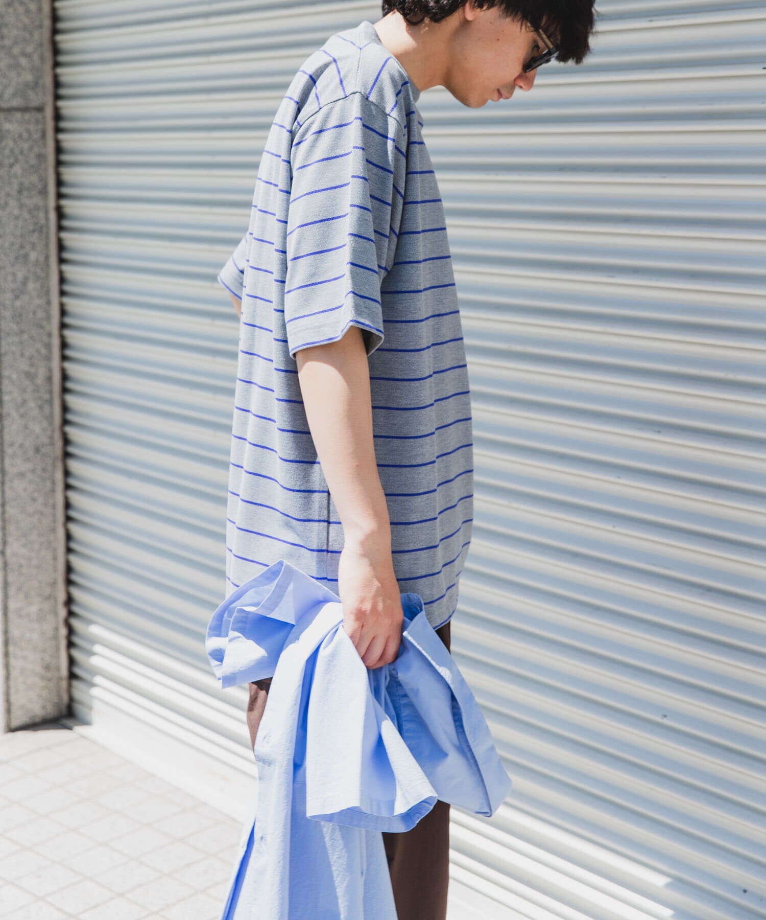 URBAN RESEARCH DOORS「FORK&SPOON　PEカノコボーダーショートスリーブTシャツ」|Tシャツ・カットソー|