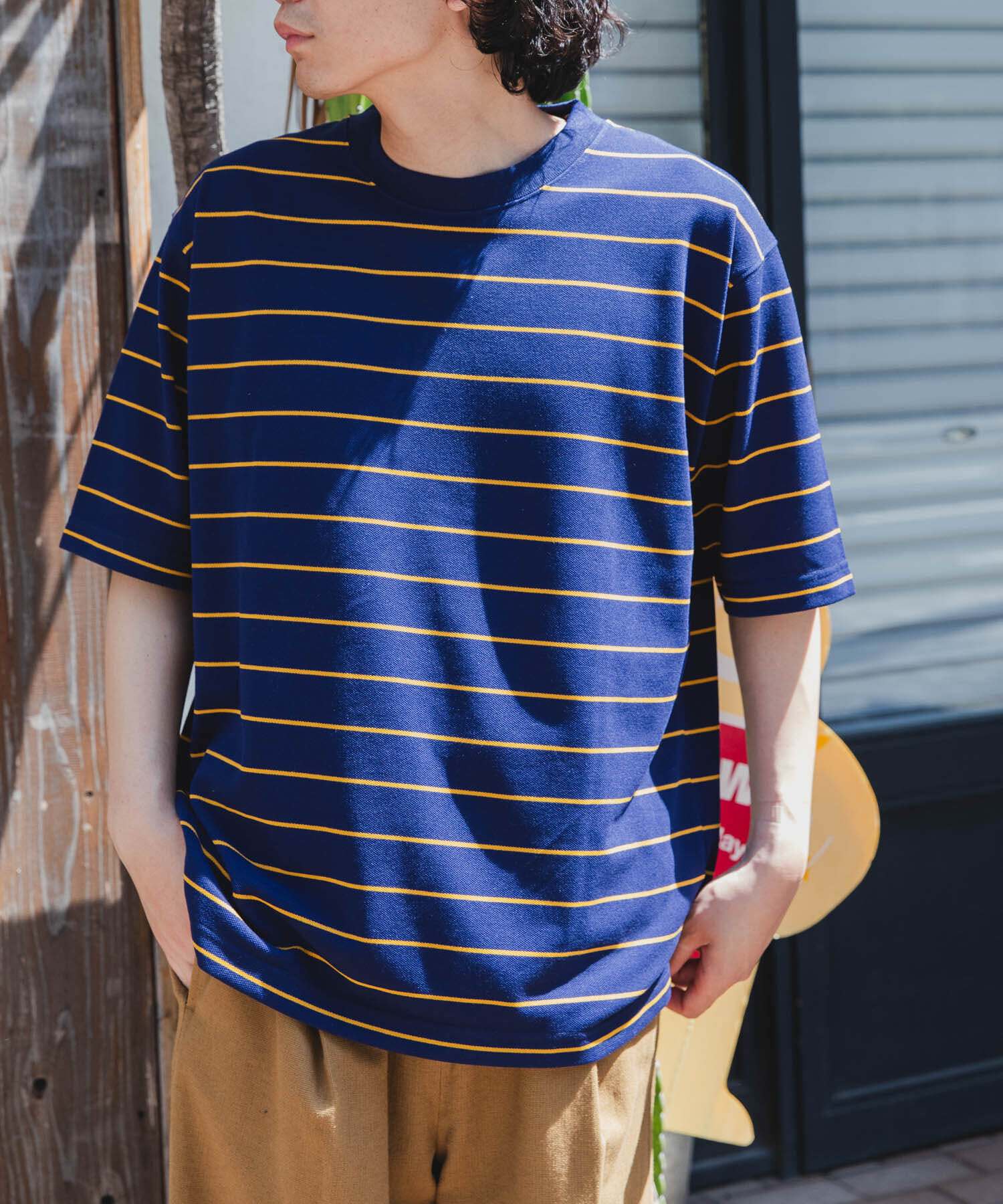 URBAN RESEARCH DOORS「FORK&SPOON　PEカノコボーダーショートスリーブTシャツ」|Tシャツ・カットソー|