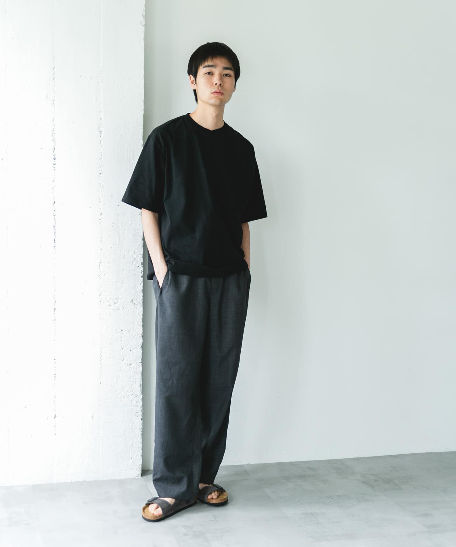 URBAN RESEARCH DOORS「『速乾/接触冷感/UVカット』Sorona ラウンドカラーショートスリーブTシャツ」|Tシャツ・カットソー|