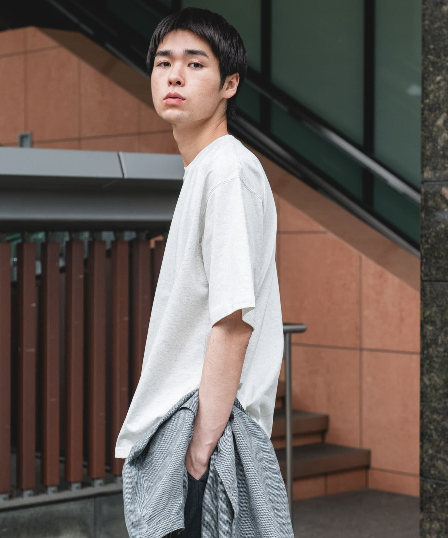 URBAN RESEARCH DOORS「『速乾/接触冷感/UVカット』Sorona ラウンドカラーショートスリーブTシャツ」|Tシャツ・カットソー|