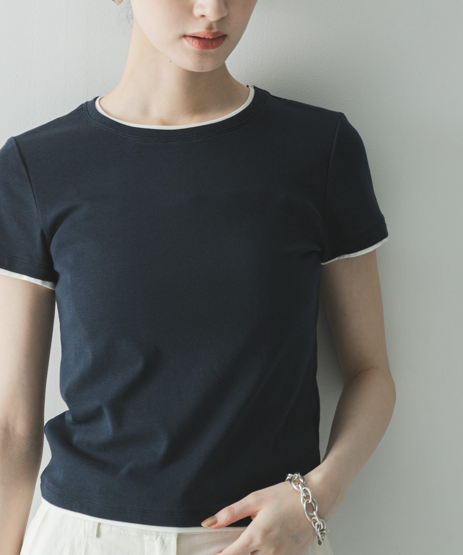 URBAN RESEARCH「レイヤードライクTシャツ」|Tシャツ・カットソー|ネイビー