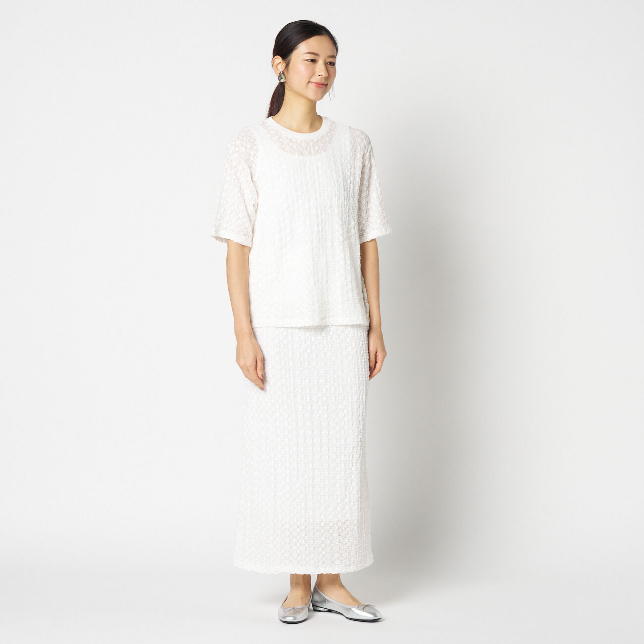 HELIOPOLE「HELIOPOLE STRETCH LACE BIG T SHIRT」|Tシャツ・カットソー|