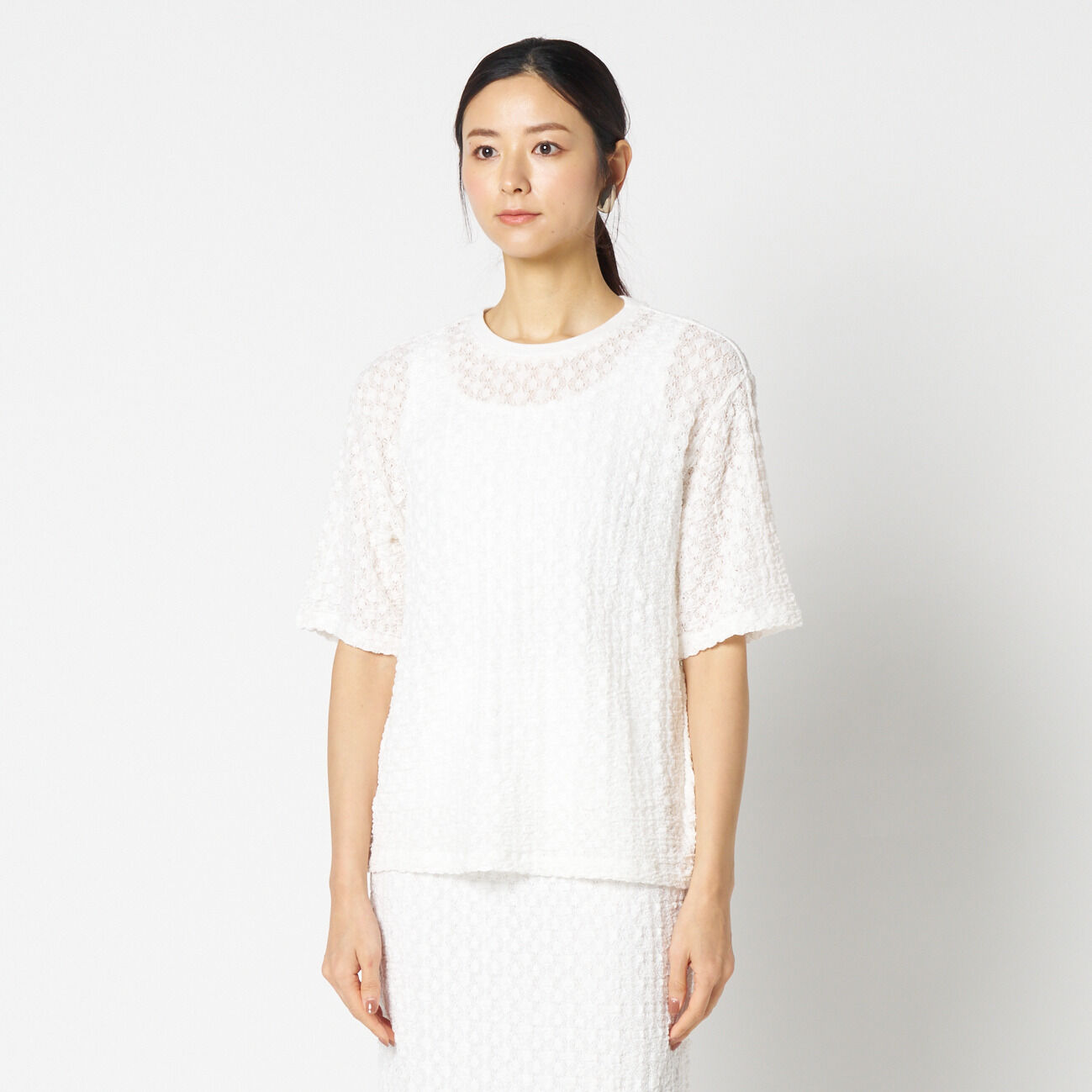 HELIOPOLE「HELIOPOLE STRETCH LACE BIG T SHIRT」|Tシャツ・カットソー|