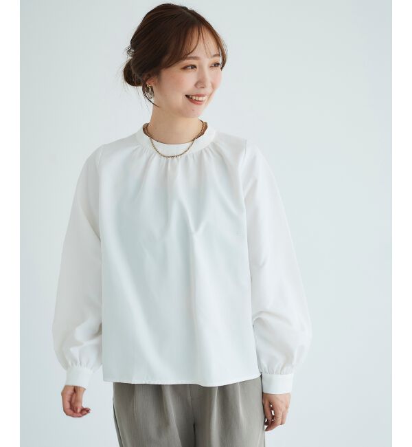 le.coeur blanc「ツイードベスト&times;ギャザーブラウスセット」|シャツ・ブラウス|