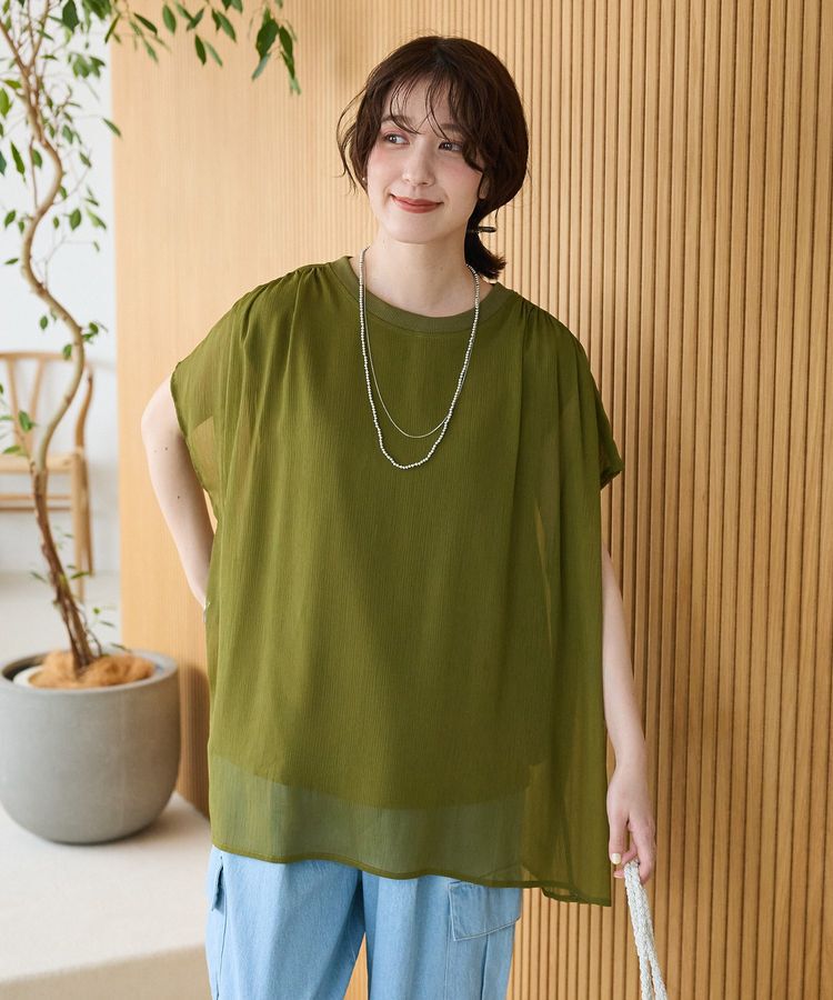 Green Parks「楊柳ドッキングフレンチプルオーバー」|Tシャツ・カットソー|