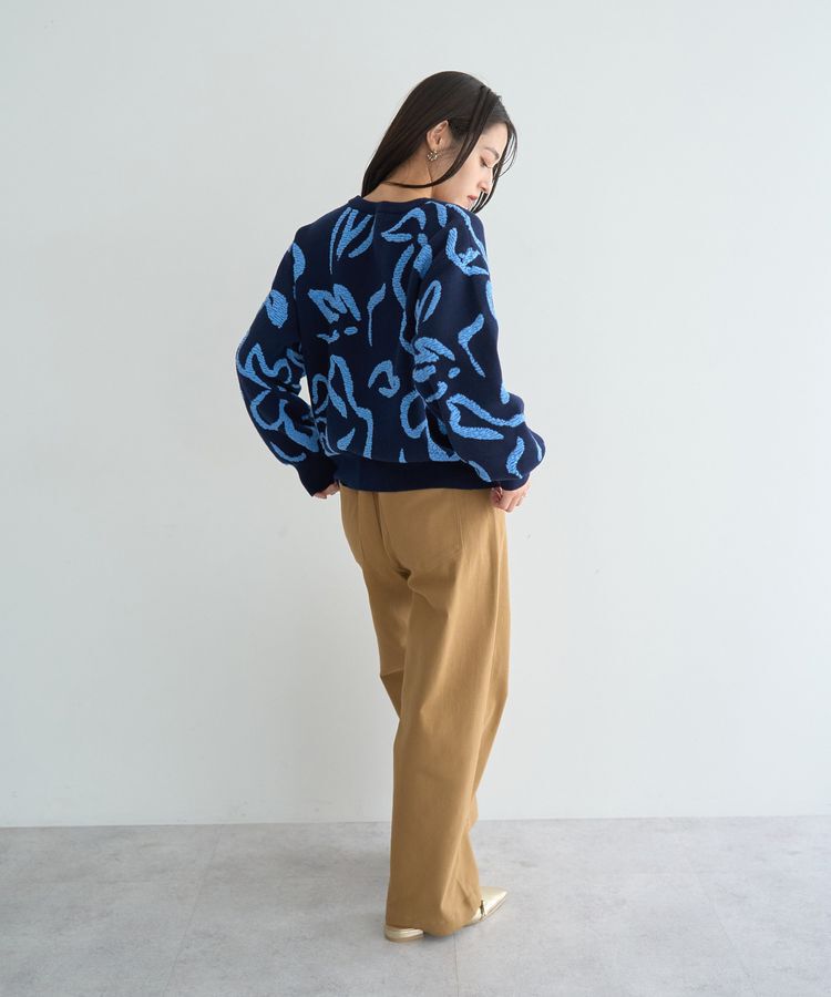 YECCA VECCA「アート柄ふくれジャガードニット」|ニット・セーター|