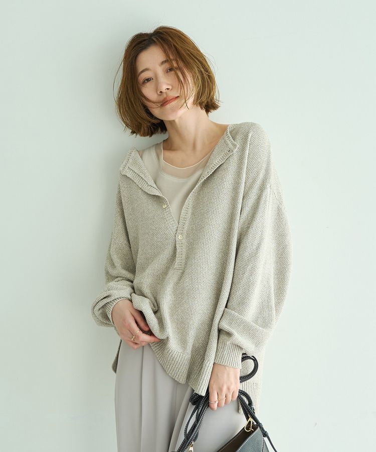 YECCA VECCA「2wayヘンリーネックルーズニット」|ニット・セーター|