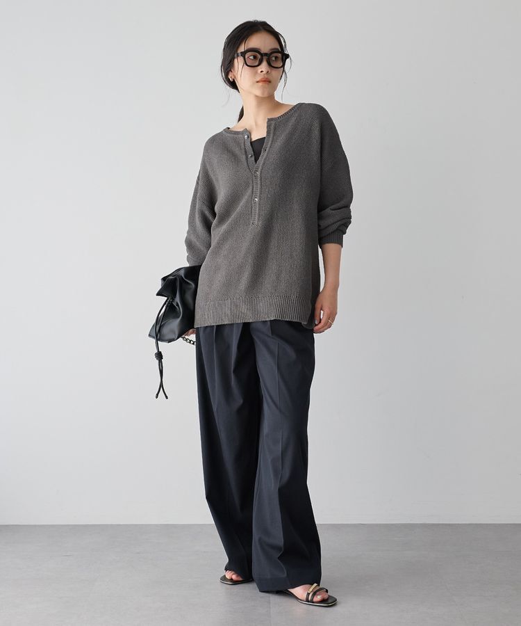 YECCA VECCA「2wayヘンリーネックルーズニット」|ニット・セーター|