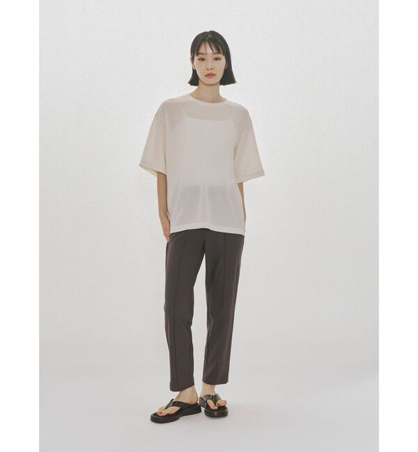 MIDIUMISOLID「MIDIUMISOLID Men&rsquo;s ハーフスリーブシアーベーシックプルオーバー」|Tシャツ・カットソー|