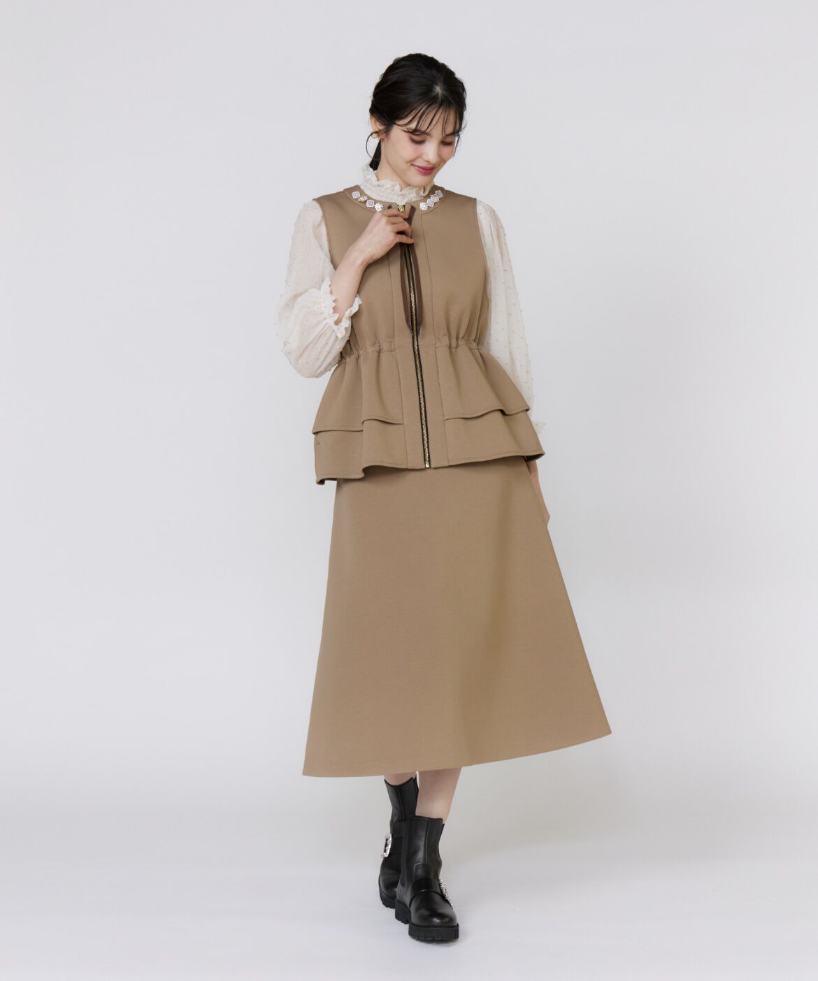 Maglie le cassetto「《美人百花9月号掲載》《ﾌﾗﾝﾄﾞﾙ45周年限定ｺﾚｸｼｮﾝ》ﾍﾟﾌﾟ 」|ダウンベスト・ベスト|