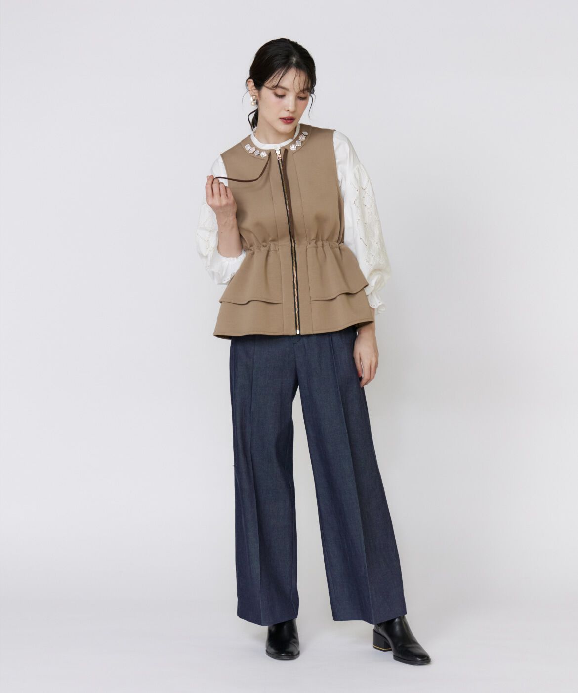 Maglie le cassetto「《美人百花9月号掲載》《ﾌﾗﾝﾄﾞﾙ45周年限定ｺﾚｸｼｮﾝ》ﾍﾟﾌﾟ 」|ダウンベスト・ベスト|