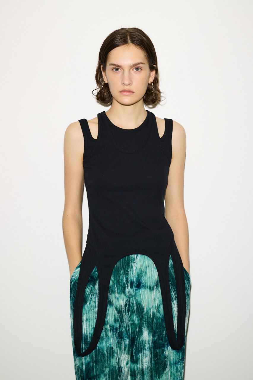 SLY「LAYERED HOLE TANK トップス」|タンクトップ|BLK