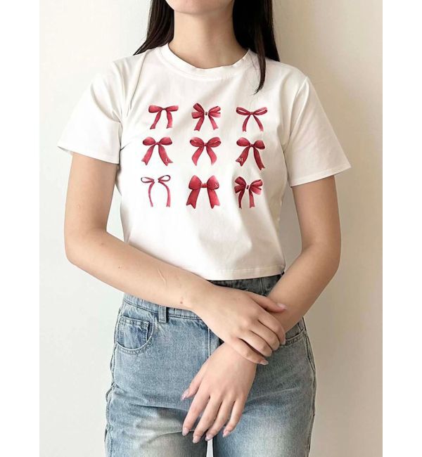 CALNAMUR「リボンアソートTシャツ」|Tシャツ・カットソー|オフホワイト