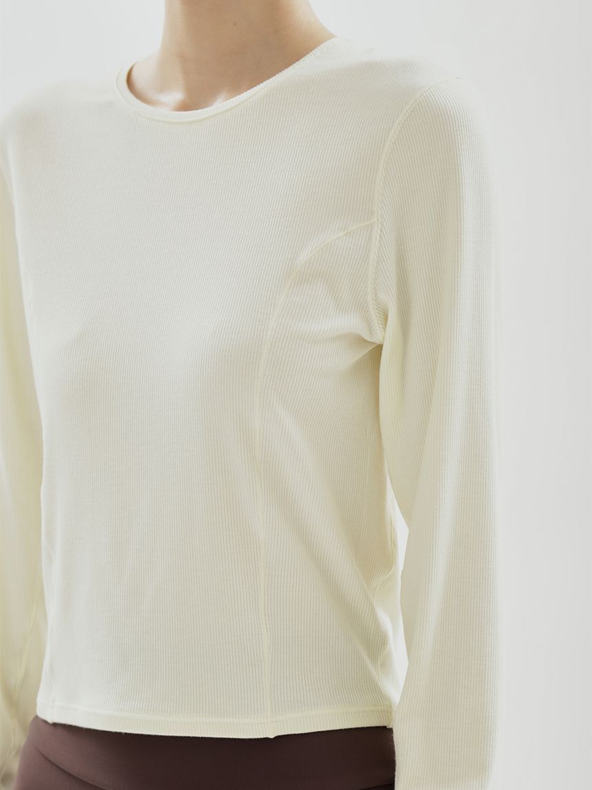 emmi atelier「【W&T】クロップドテレコロンT」|Tシャツ・カットソー|