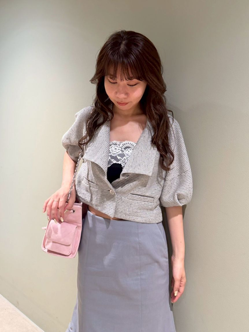 LILY BROWN Lingerie「【LILY BROWN Lingerie】バックシャンサテンストラップレスブラ」|インナー|