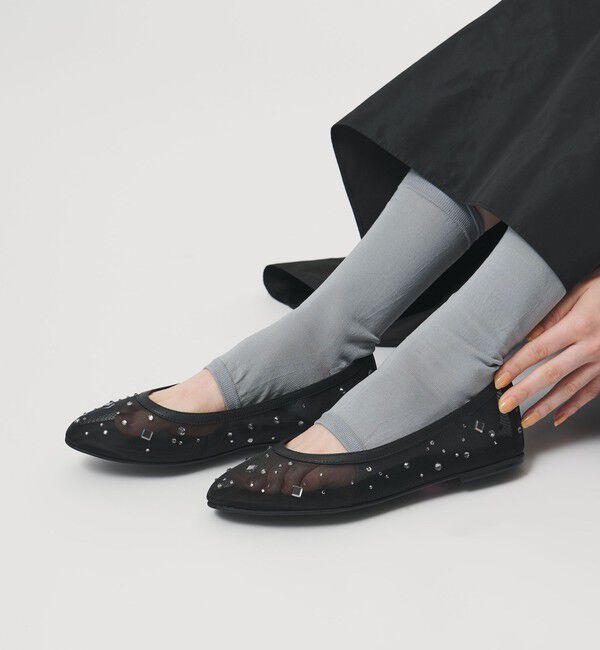 UNITED ARROWS「チュール ビジュー バレエシューズ」|バレエシューズ|