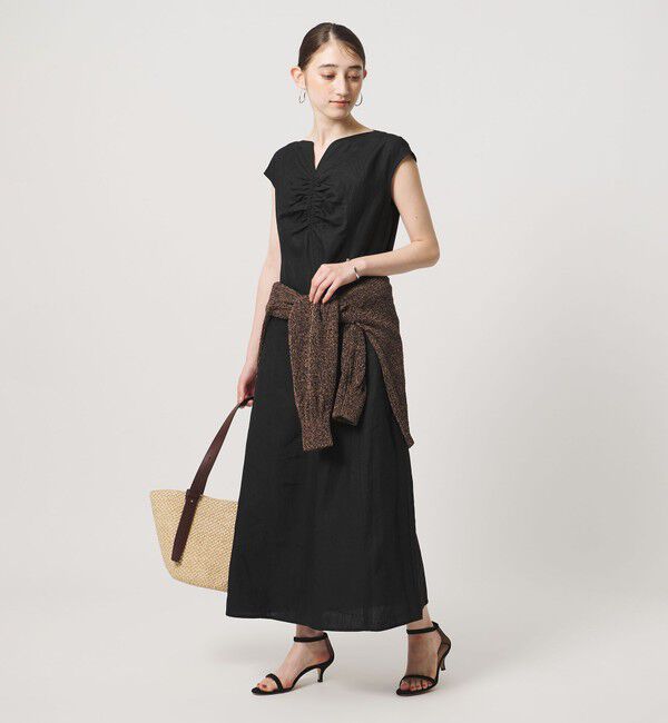 UNITED ARROWS「リネン シャーリング スキッパー ワンピース ‐ウォッシャブル‐」|ワンピース|