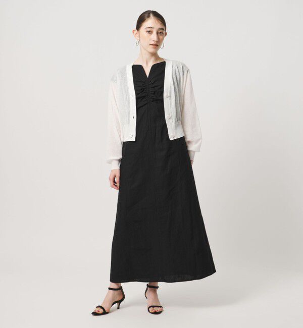UNITED ARROWS「リネン シャーリング スキッパー ワンピース ‐ウォッシャブル‐」|ワンピース|