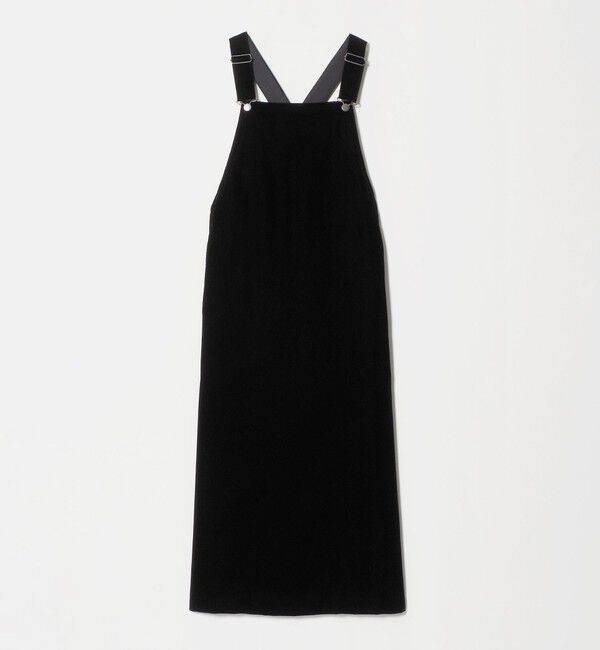 UNITED ARROWS「ベルベット サロペット スカート」|ジャンパースカート|BLACK