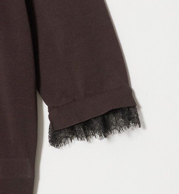 UNITED ARROWS「レースコンビ Vネックニット ‐ウォッシャブル‐」|ニット・セーター|