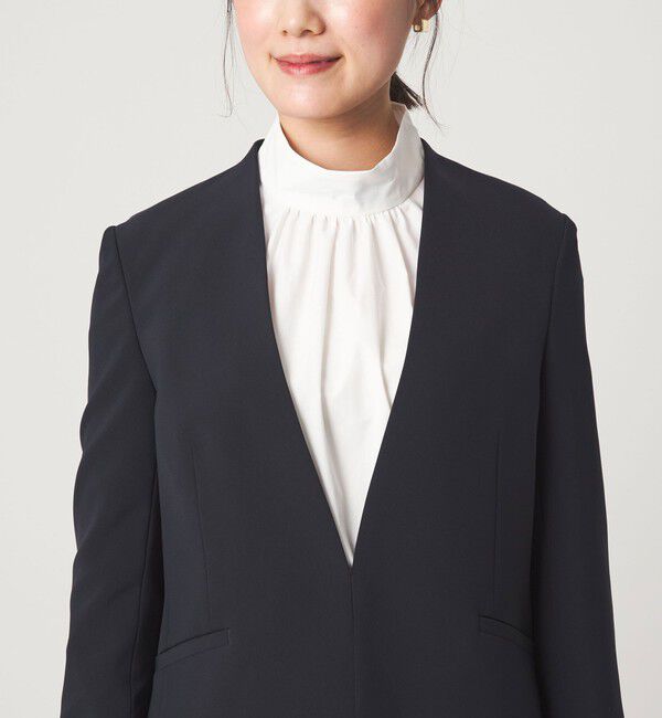 UNITED ARROWS green label relaxing「［size SHORTあり］パウドレ ノーラペル ジャケット ウォッシャブル ストレッチ」|ノーカラージャケット|