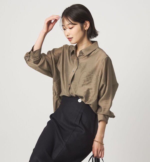 UNITED ARROWS green label relaxing「エアリー シアー ロングスリーブ シャツ ウォッシャブル 接触冷感」|シャツ・ブラウス|