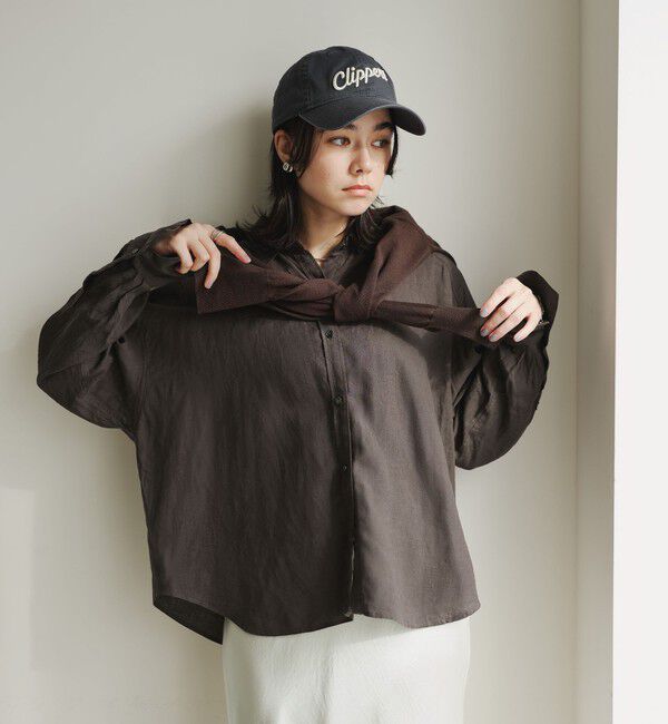 UNITED ARROWS green label relaxing「［size SHORTあり］リネンバランスシャツ」|シャツ・ブラウス|DK.GRAY